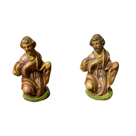 Vintage Made In Italy Nativity Shepherd Figurines Set Of 2 Stock# 97716 4.25" - Picture 2 of 8